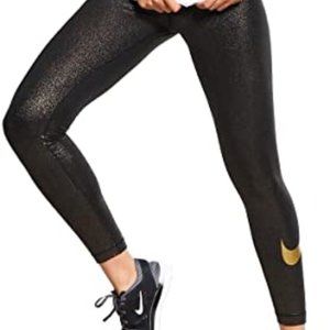 Women’s Nike Pro Dri-Fit Gold Metallic Leggings